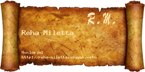 Reha Miletta névjegykártya